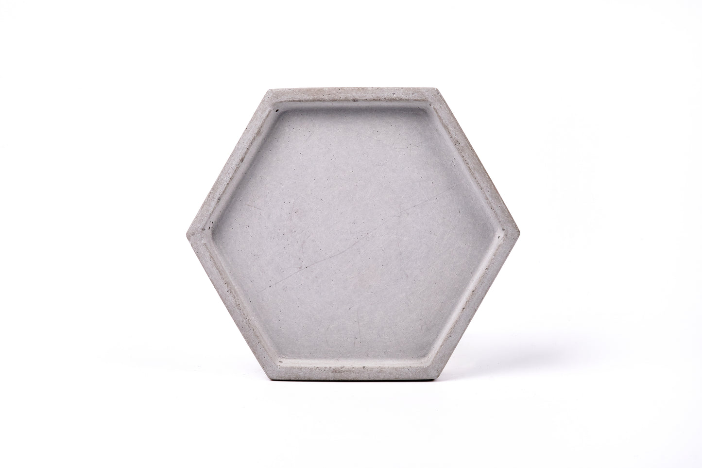 Concrete hexagon tray / accessory holder (small) - "grey"