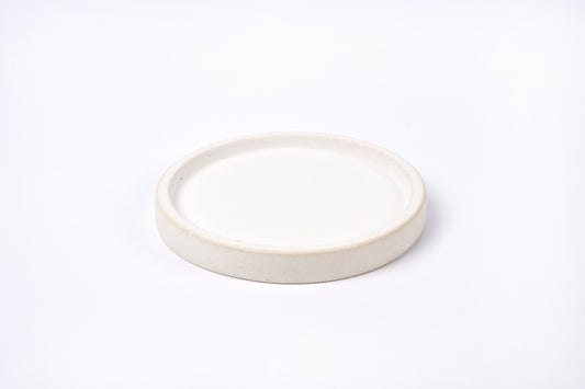 Concrete round tray / accessory holder (small) - "white"