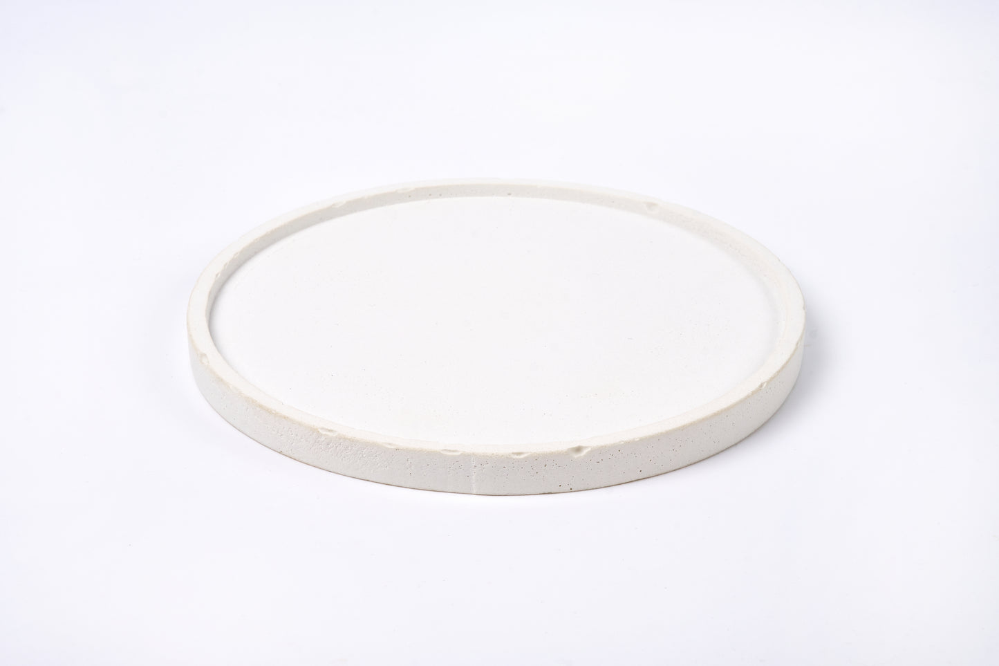 Concrete round tray / accessory holder (large) - "white"