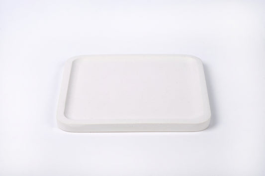 Concrete square tray / accessory holder (large) - "white"