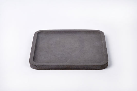Concrete square tray / accessory holder (large) - "dark grey"