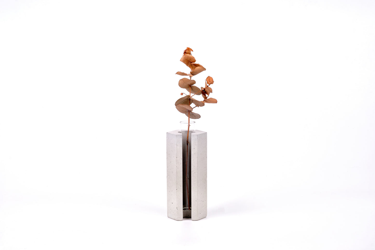 Concrete vase - hexagon with slot - "grey"