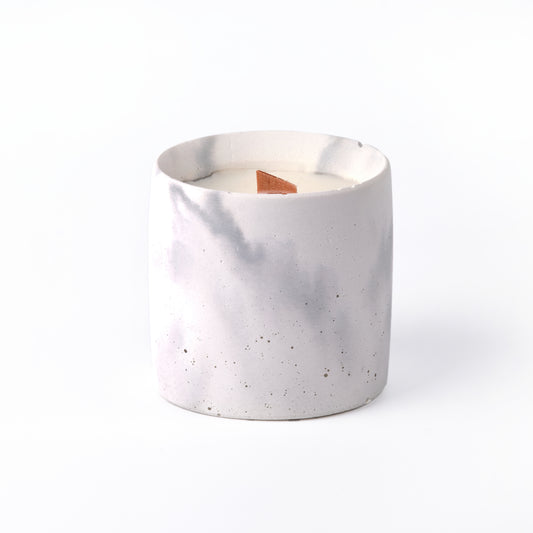 Concrete candle - "marble white"