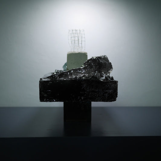 concrete x resin art | floating ocean - cage, 2023 | W350mm x D200mm x H290mm