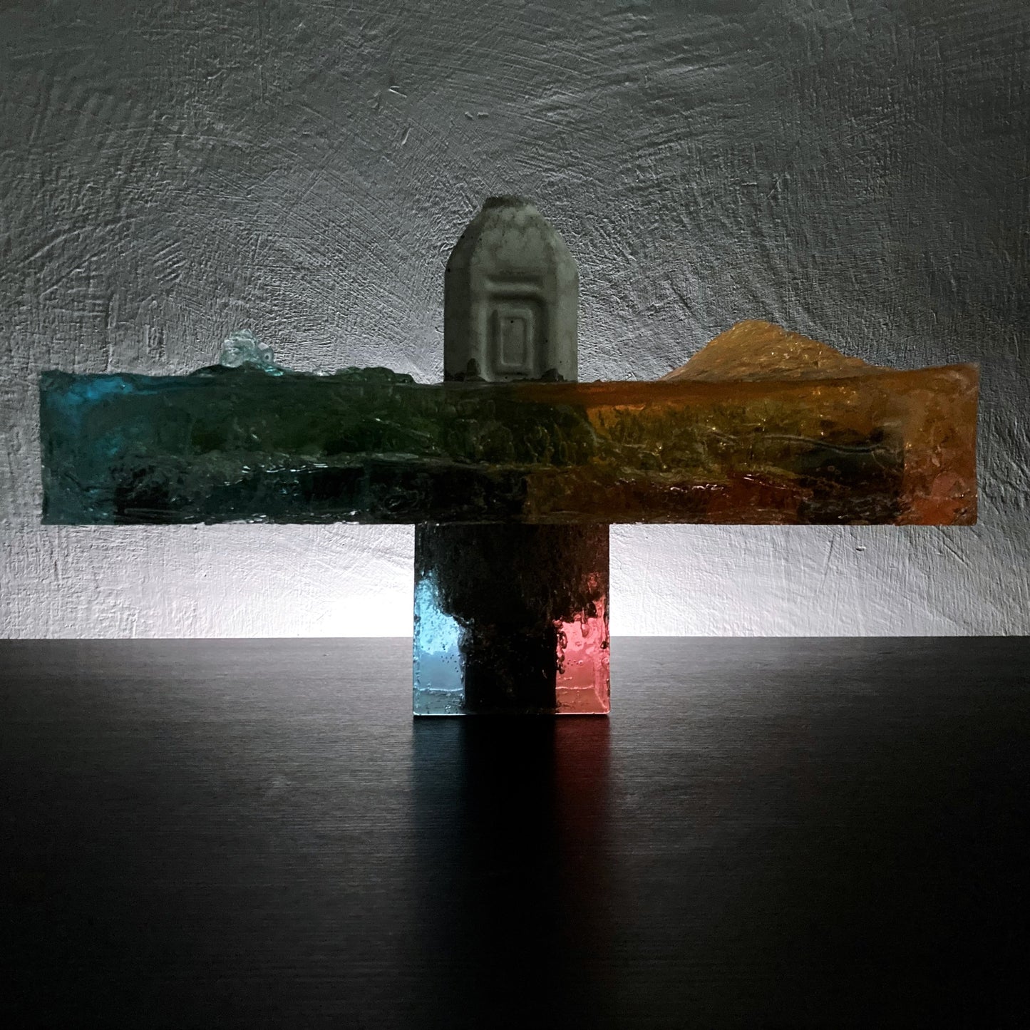 concrete x resin art | floating ocean - terraform, 2021 | W350mm x D200mm x H220mm