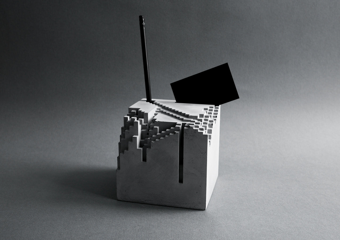 the CUBE - concrete card holder, pen holder and paper weight