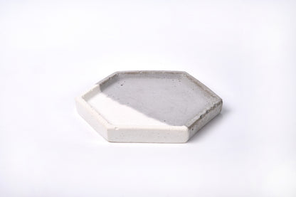 Concrete hexagon tray / accessory holder (small) - "couple"