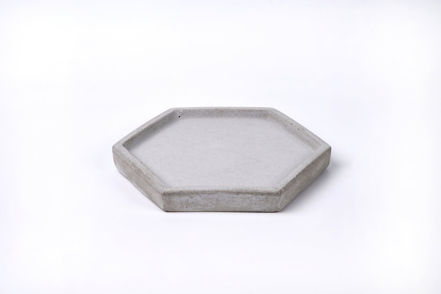 Concrete hexagon tray / accessory holder (small) - "grey"