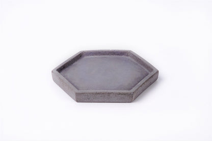 Concrete hexagon tray / accessory holder (small) - "dark grey"