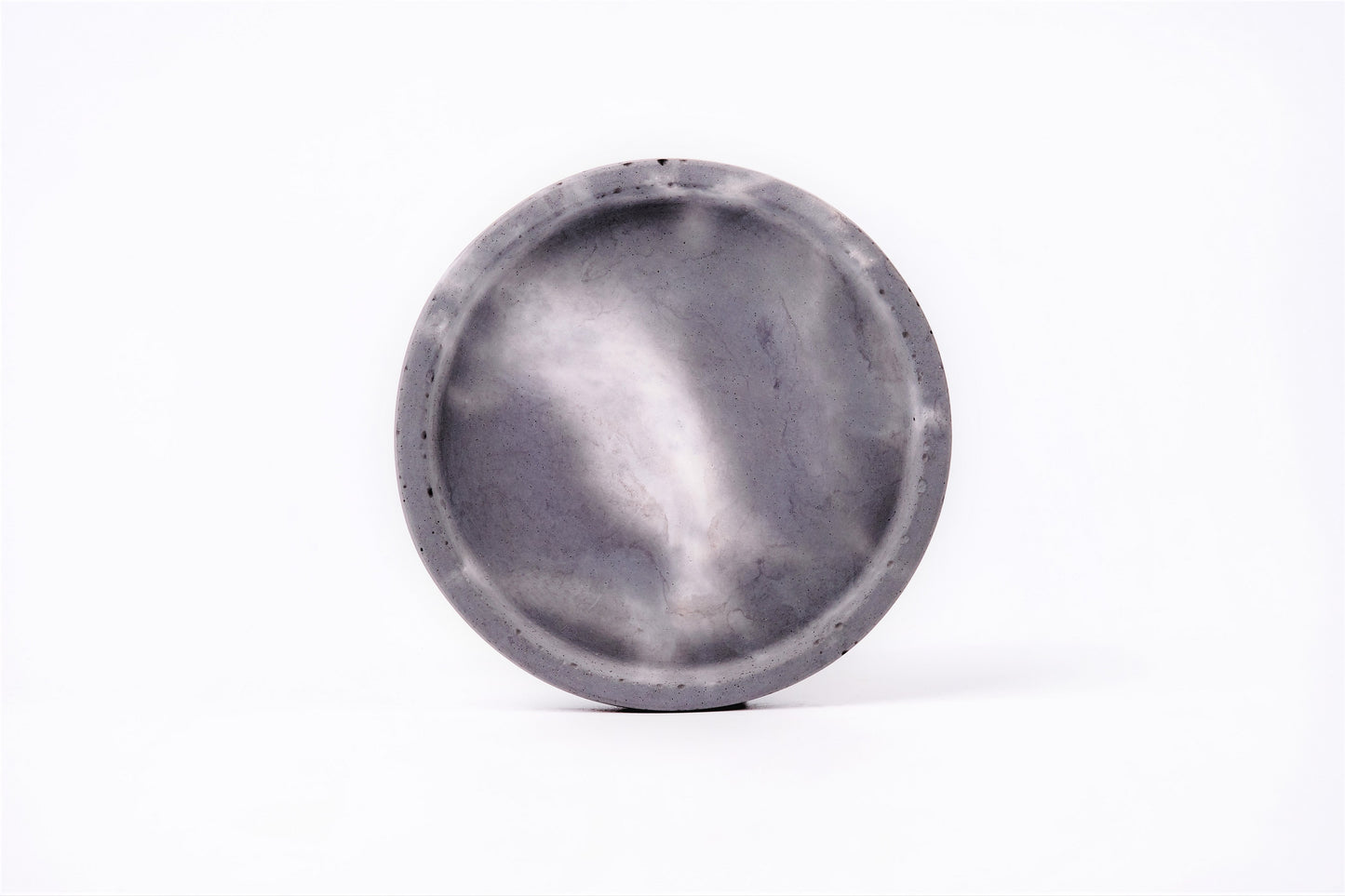 Concrete round tray / accessory holder (small) - "thunderstorm"