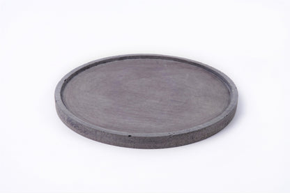 Concrete round tray / accessory holder (large) - "dark grey"