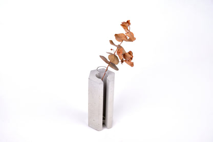 Concrete vase - hexagon with slot - "grey"