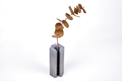 Concrete vase - hexagon with slot - "dark grey"