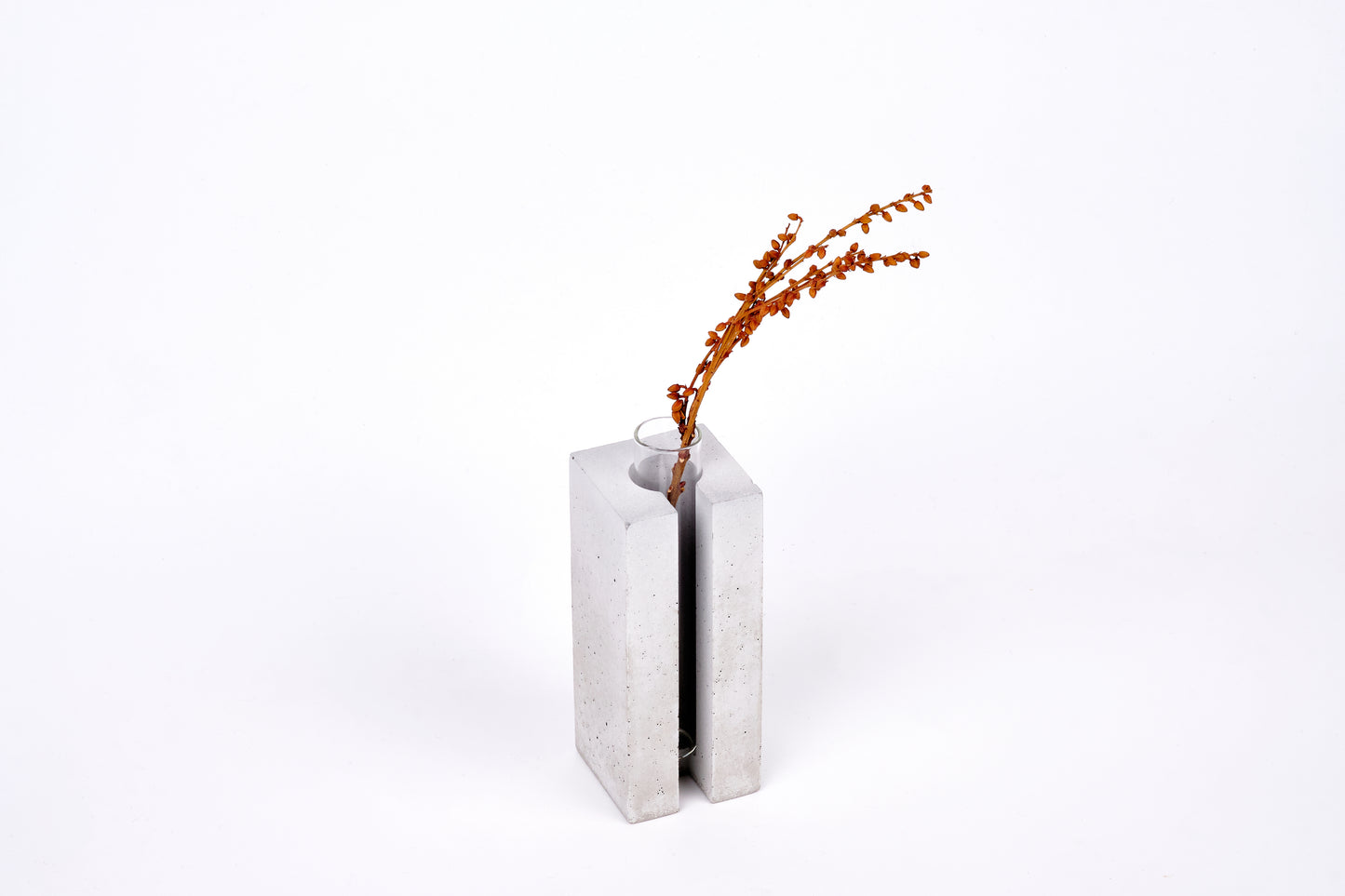 Concrete vase - square with slot - "grey"