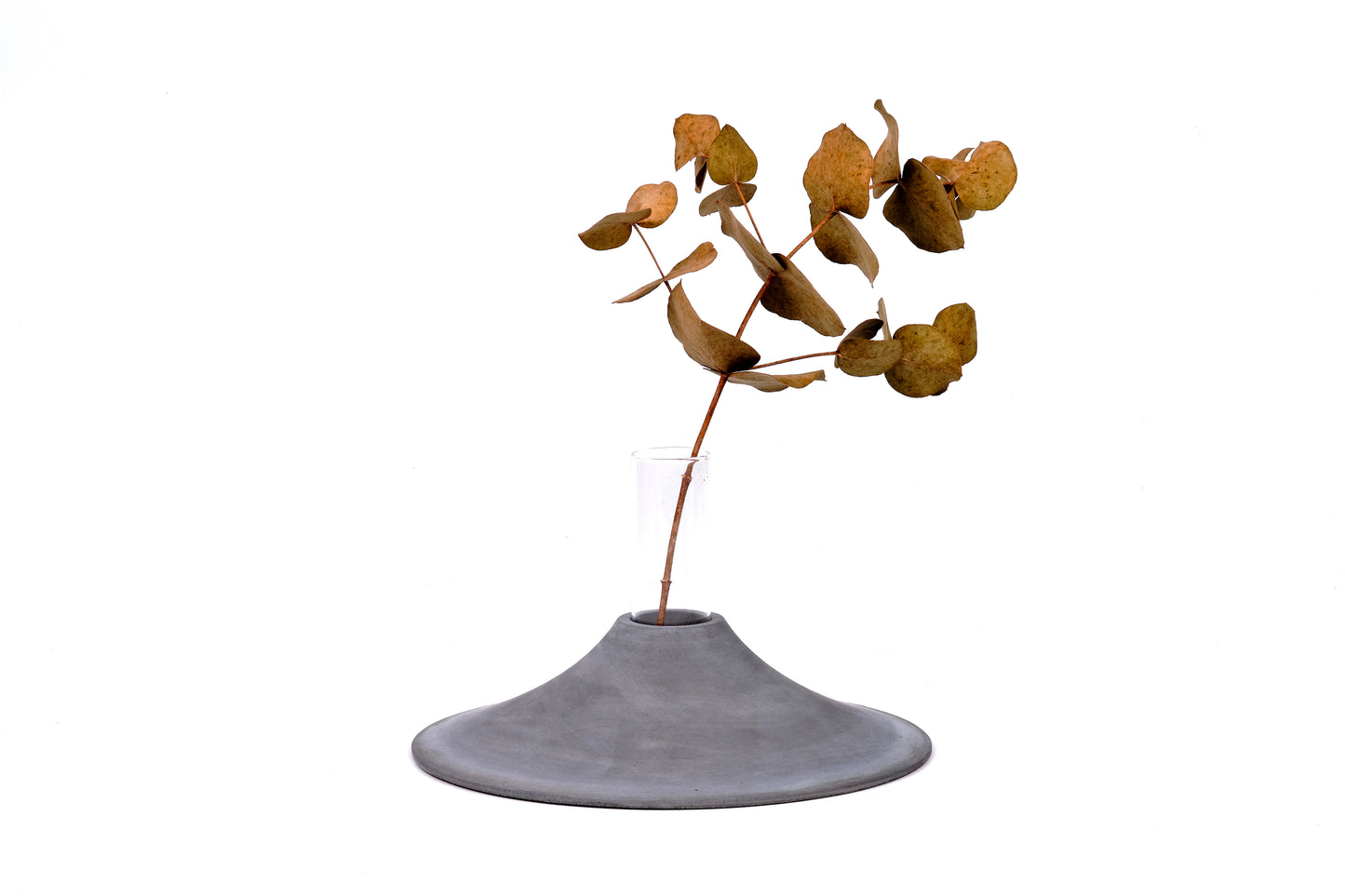 Concrete vase - curve flat - "dark grey"