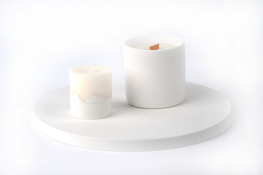 Concrete candle - "white"