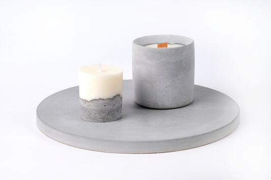 Concrete candle - "grey"