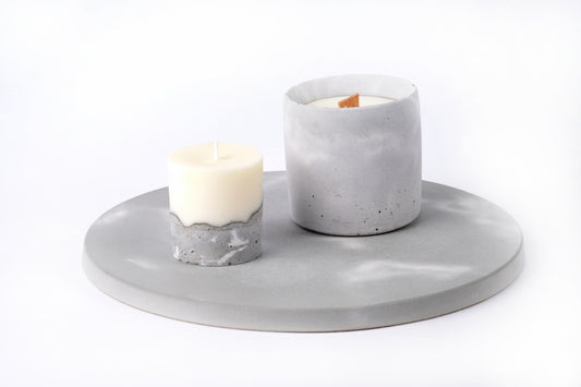 Concrete candle - "marble grey"