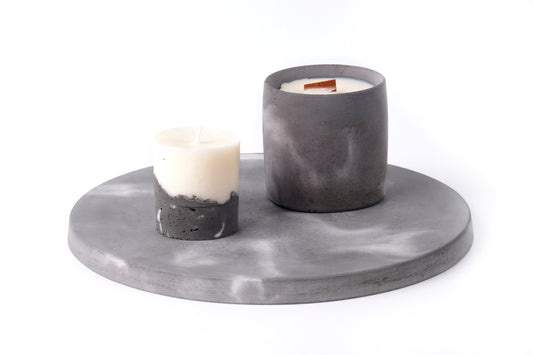 Concrete candle - "thunderstorm"