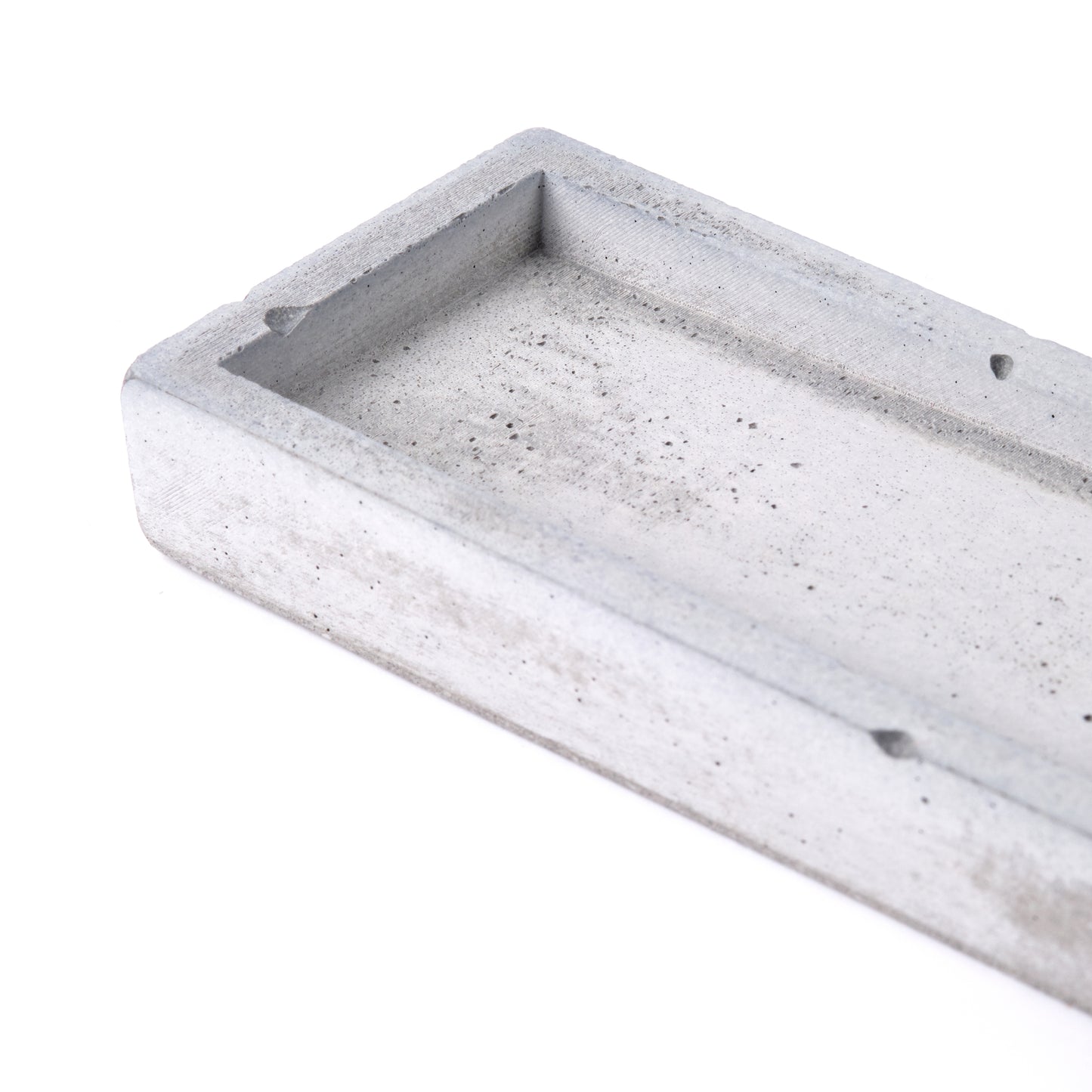Concrete incense stick holder with brass (long+rectangle) - "grey"