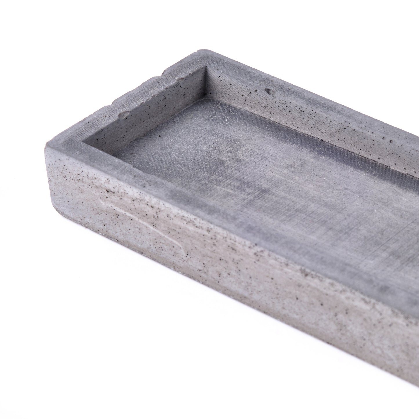 Concrete incense stick holder with brass (long+rectangle) - "dark grey"