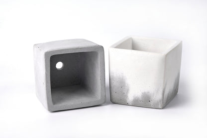 Concrete planter (cube) - "grey"