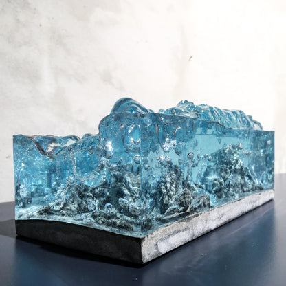 concrete x resin art | stormy wave