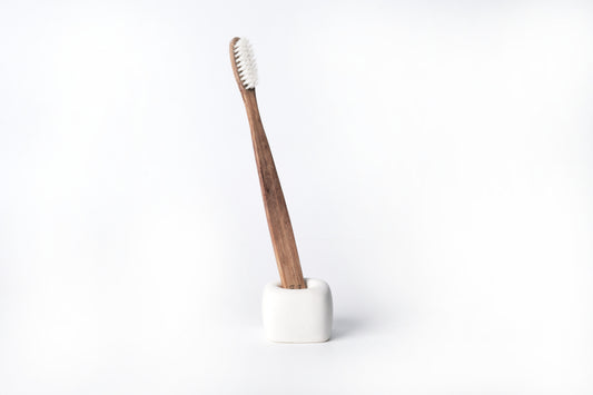 Concrete toothbrush holder - "white"