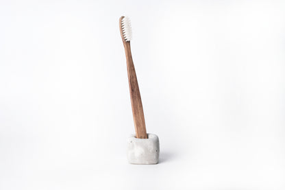 Concrete toothbrush holder - "marble grey"