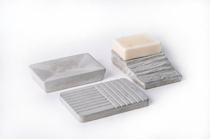 Concrete soap dish / holder (staircase design) - "grey"