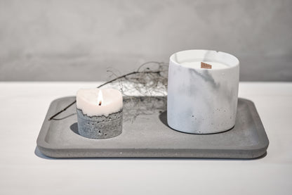 Concrete candle - "marble white"