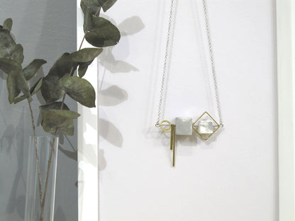 Marble Concrete x Brass Collection - Sterling silver necklace (MCB-001)
