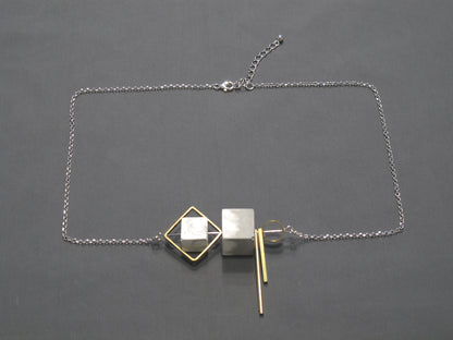 Marble Concrete x Brass Collection - Sterling silver necklace (MCB-001)