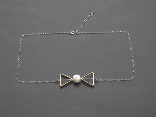 Marble Concrete x Brass Collection - Sterling silver necklace (MCB-002)