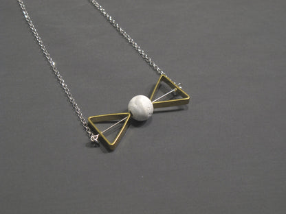 Marble Concrete x Brass Collection - Sterling silver necklace (MCB-002)