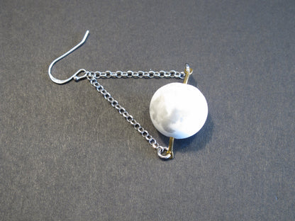 Marble Concrete x Brass Collection: Dangle and Drop Earring with Sterling Silver (MCB-101)