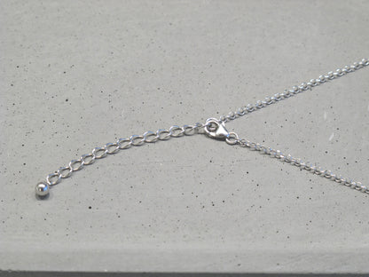Minimal sterling silver necklace with Marbling concrete beads (Cubes)