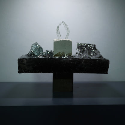 concrete x resin art | floating ocean - cage, 2023 | W350mm x D200mm x H290mm