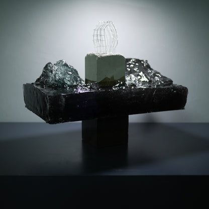 concrete x resin art | floating ocean - cage, 2023 | W350mm x D200mm x H290mm