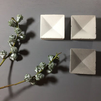 Fair faced Concrete - paperclip / pin / accessories holder, desktop organizer / small tray (Pyramid)