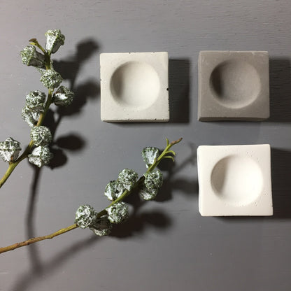 Fair faced Concrete - paperclip / pin / accessories holder, desktop organizer / small tray (Dome)