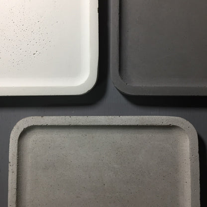 Concrete square tray / accessory holder (large) - "white"