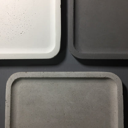 Concrete square tray / accessory holder (large) - "grey"