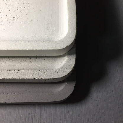 Concrete square tray / accessory holder (large) - "white"