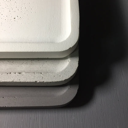 Concrete square tray / accessory holder (large) - "grey"