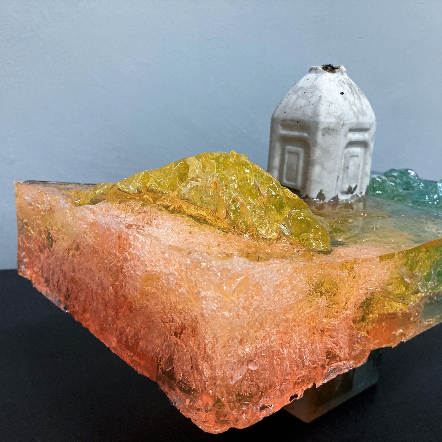 concrete x resin art | floating ocean - terraform, 2021 | W350mm x D200mm x H220mm