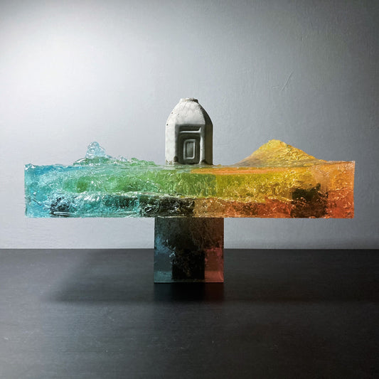 concrete x resin art | floating ocean - terraform, 2021 | W350mm x D200mm x H220mm